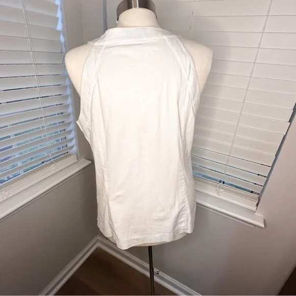 Vineyard Vines White Cotton Linen Eyelet Cut-Out Halter Tank Top | sz 12 - Picture 4 of 6
